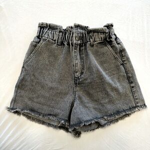 High Waisted Black Jean Shorts